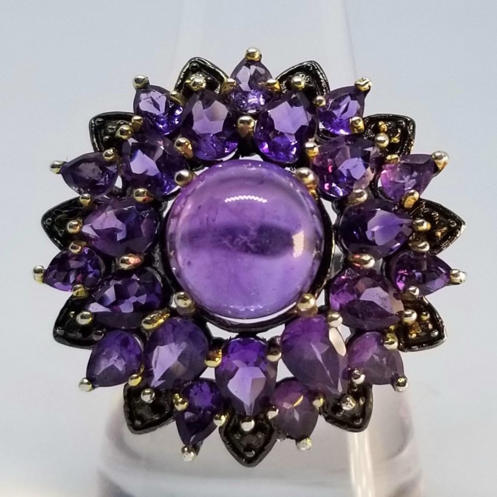 Natural genuine amethyst,  sterling ring 8.75